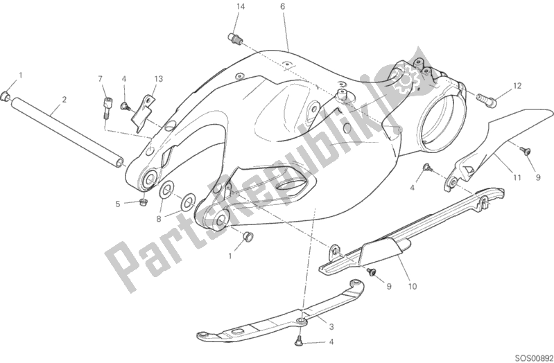 Todas las partes para Brazo Oscilante de Ducati Multistrada 1260 ABS Thailand 2019